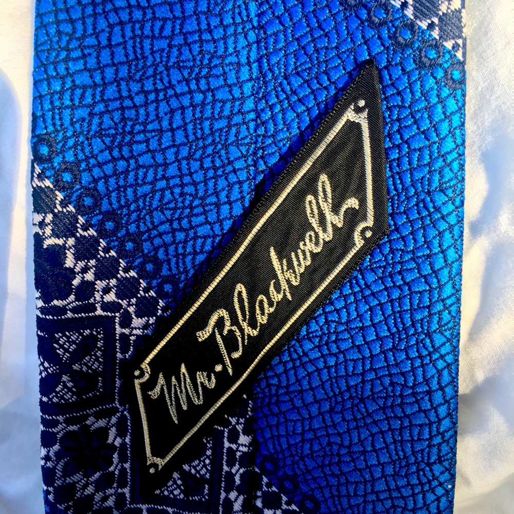 Cobalt Midcentury Mr. Blackwell Hollywood Necktie